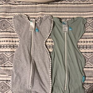 Love to Dream Sleep Sacks - Gray and Green Newborn